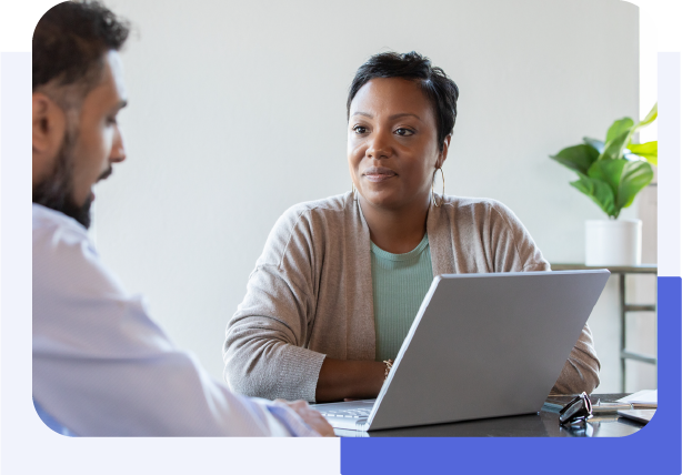 Insurance advocate advising a client