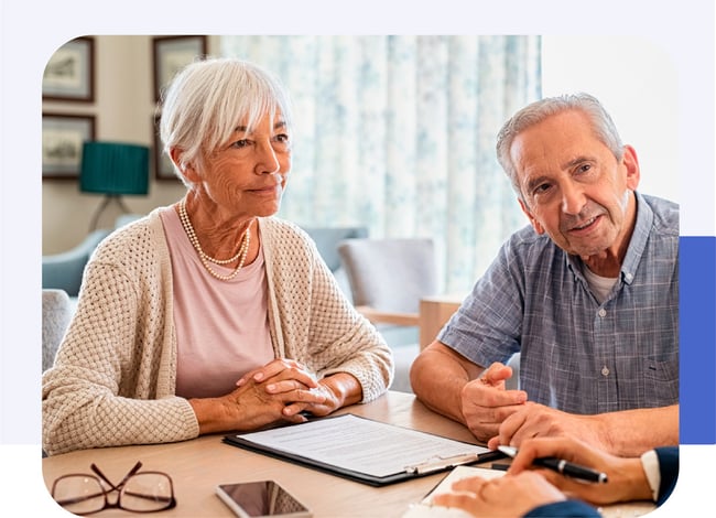Couple receiving a care management consult